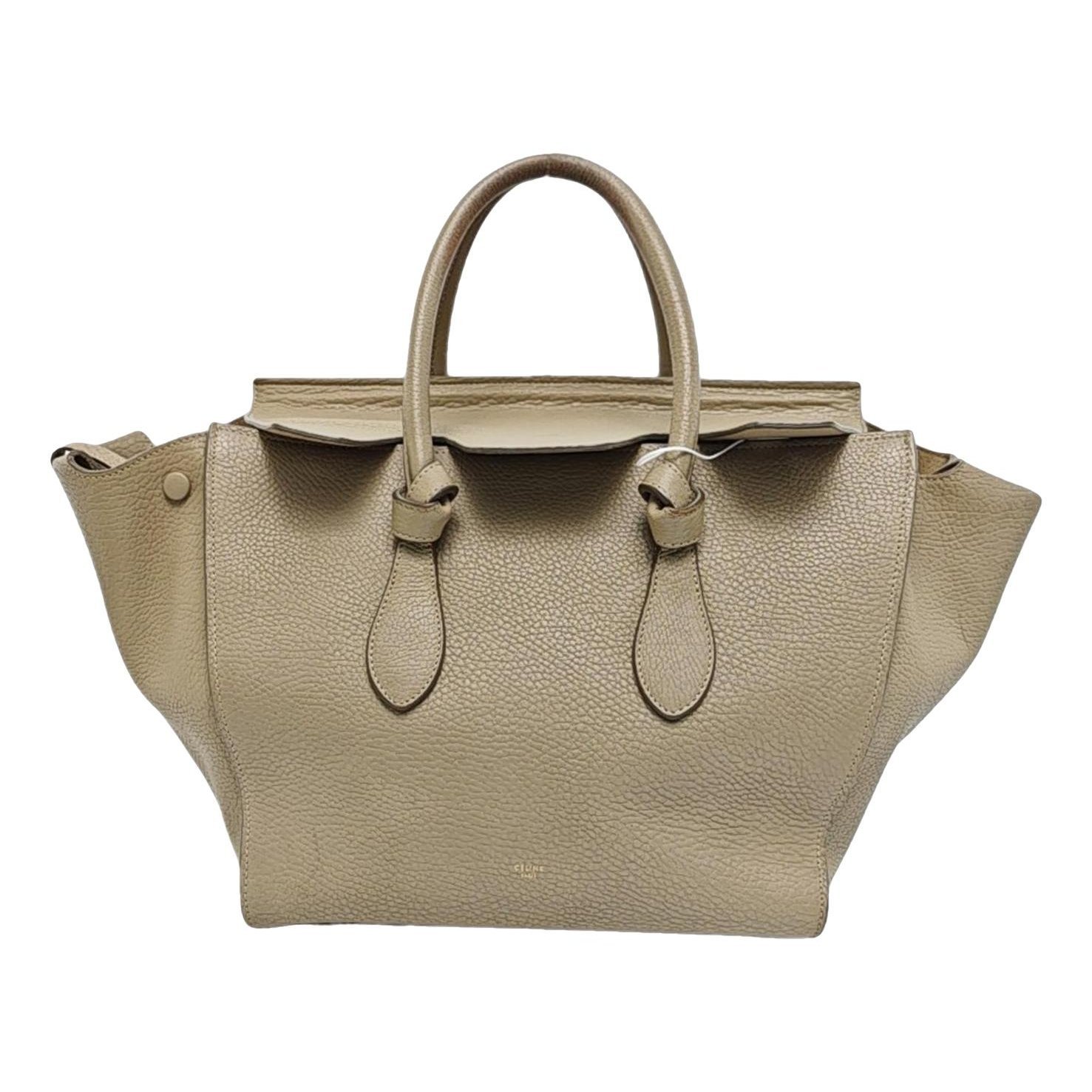 Tie leather handbag