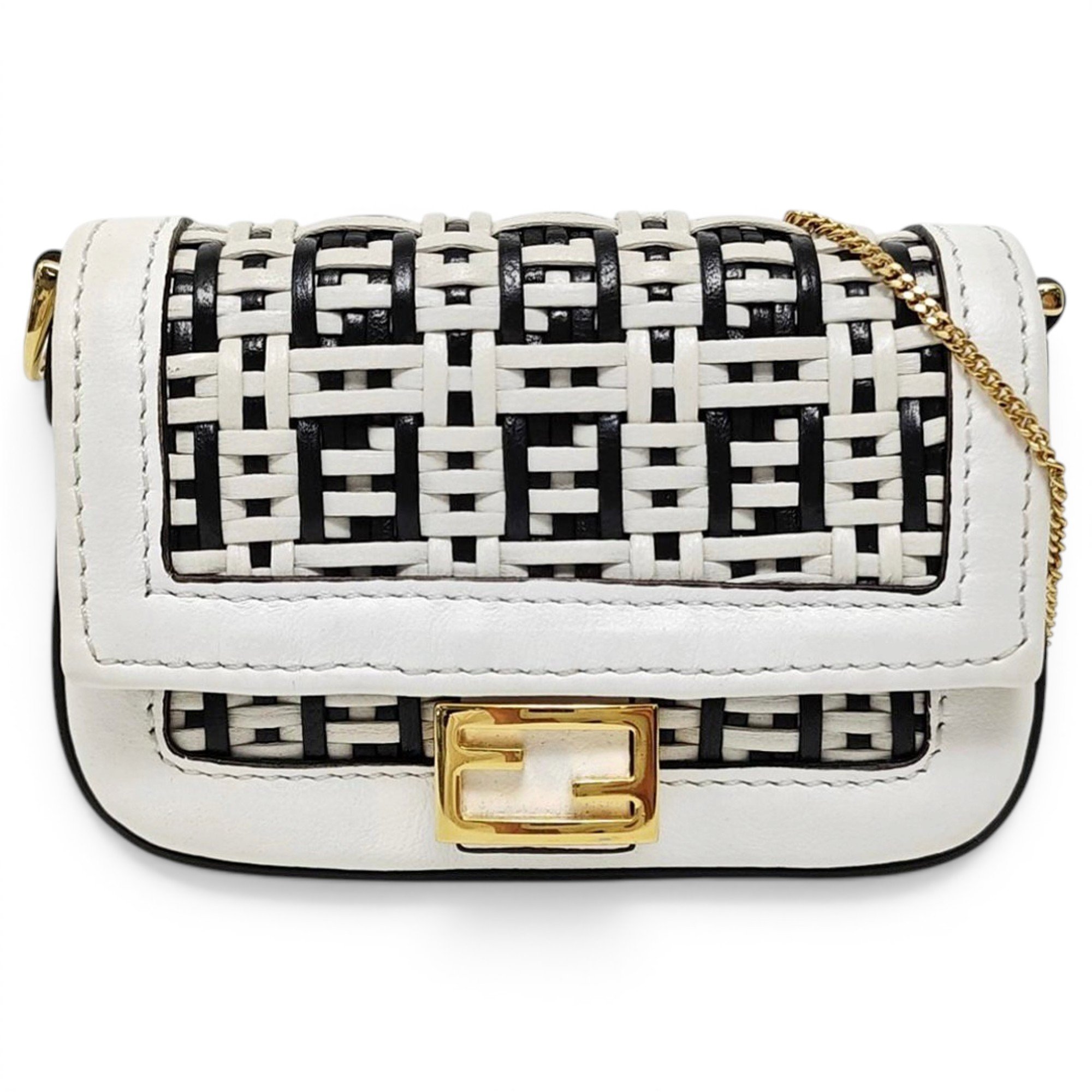 Baguette Chain Midi leather crossbody bag