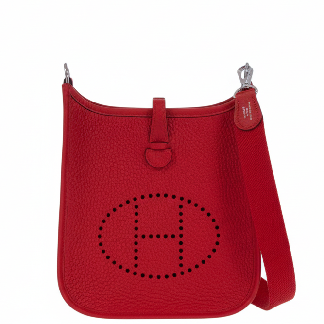 Hermes Hermès Evelyne 16 TPM Rouge Radieux Clemence Palladium Hardware