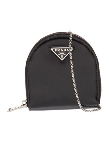 Prada Enameled Metal Triangle Shoulder Bag