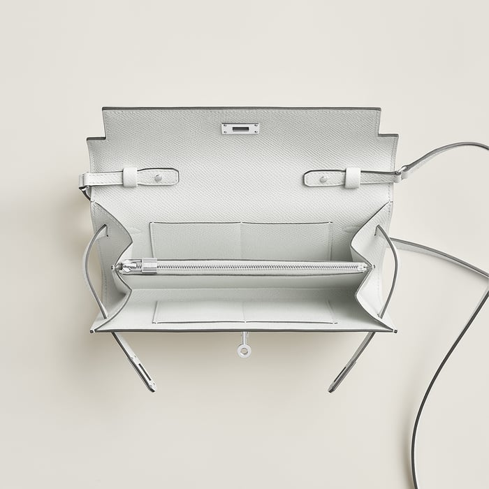 New White Kelly Classique to Go Wallet