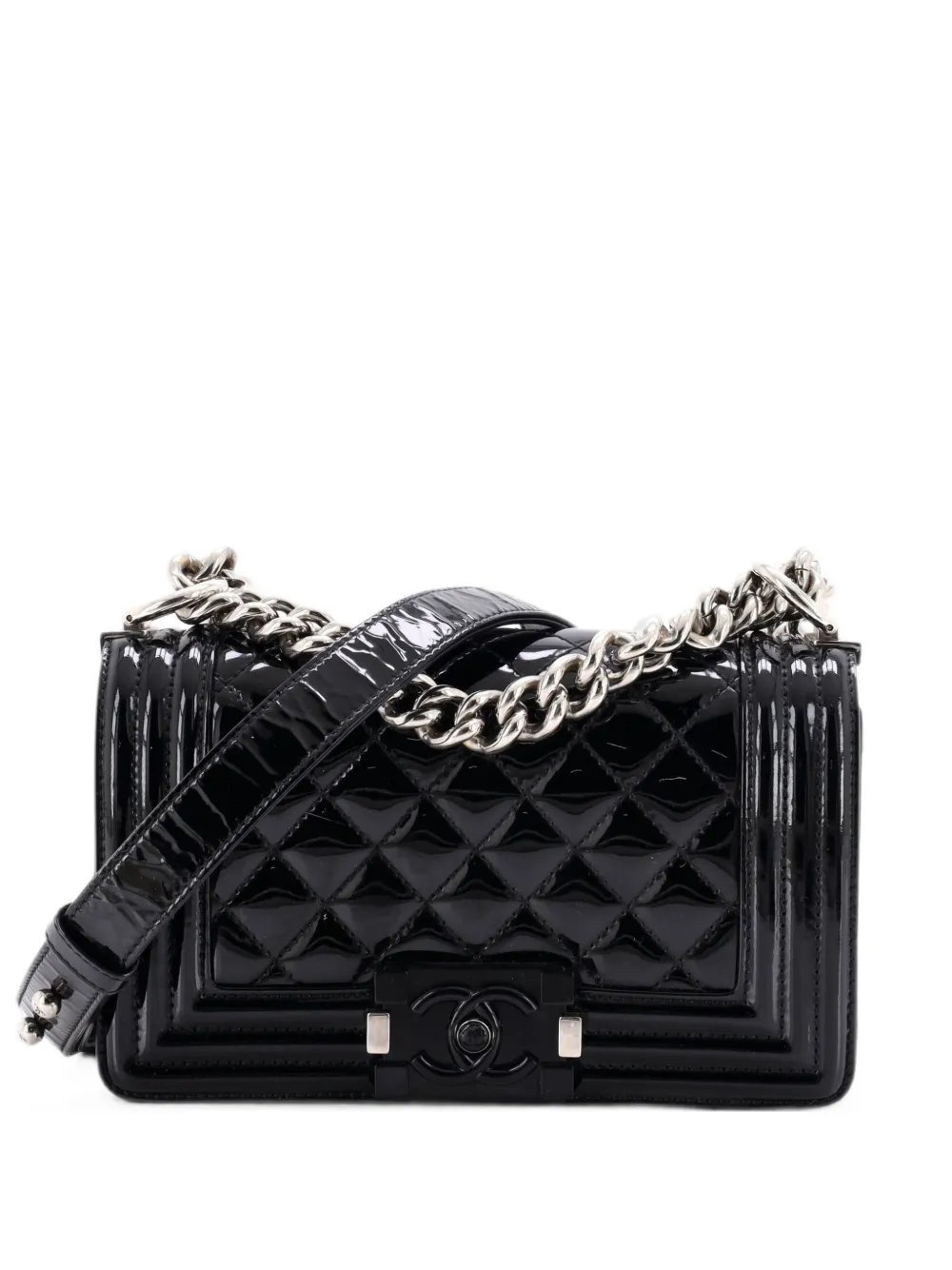 Chanel Boy Flap Bag Quilted Patent Small crossbody bag