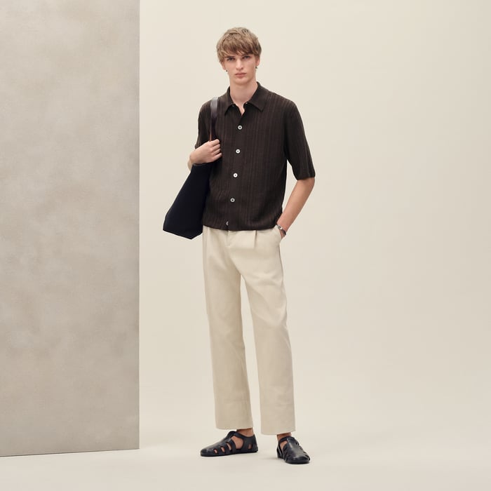 Café Short-sleeve Straight Cut Shirt