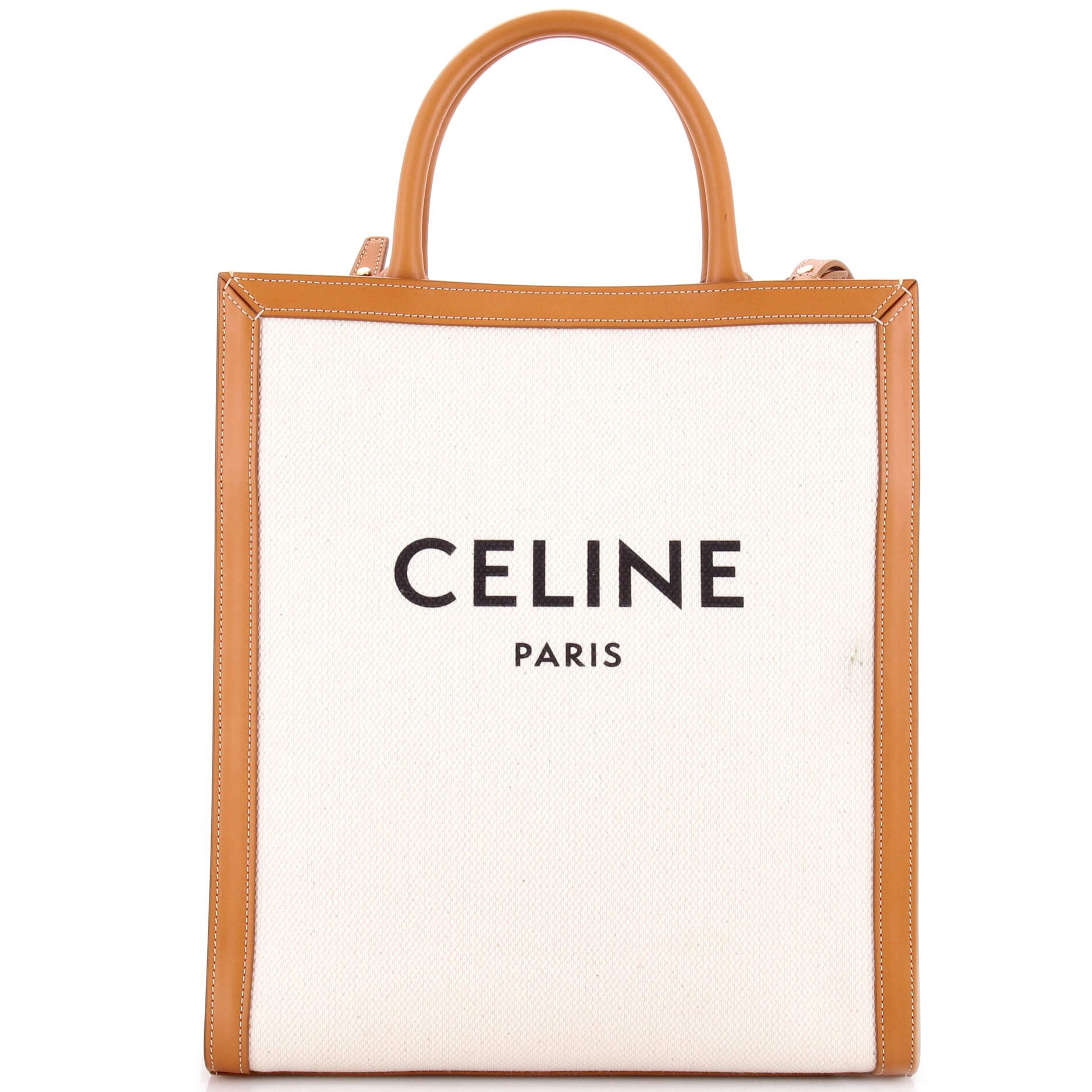Vertical Cabas Tote Canvas with Leather Small