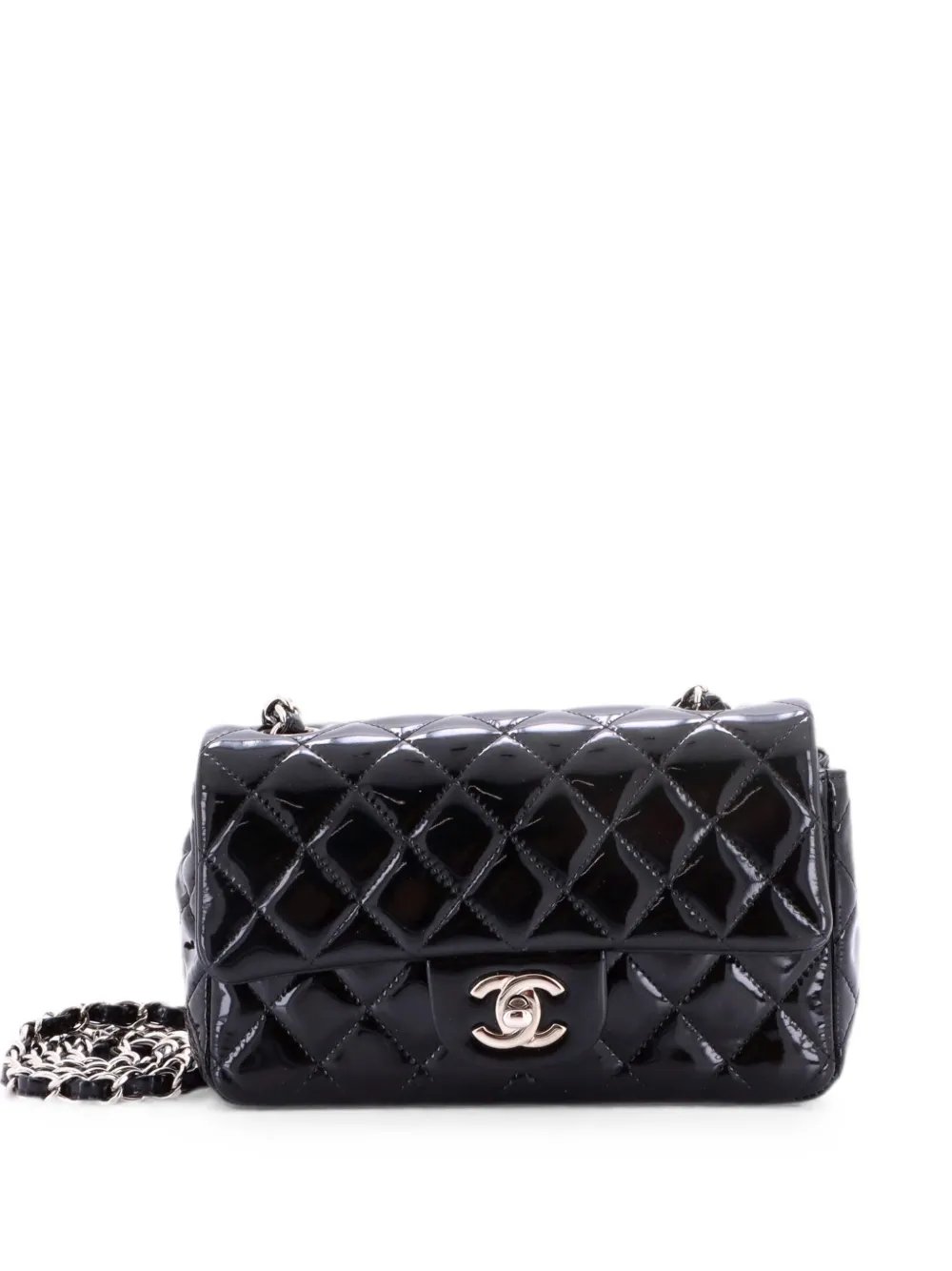 Classic Single Flap Bag Quilted Patent Mini crossbody bag