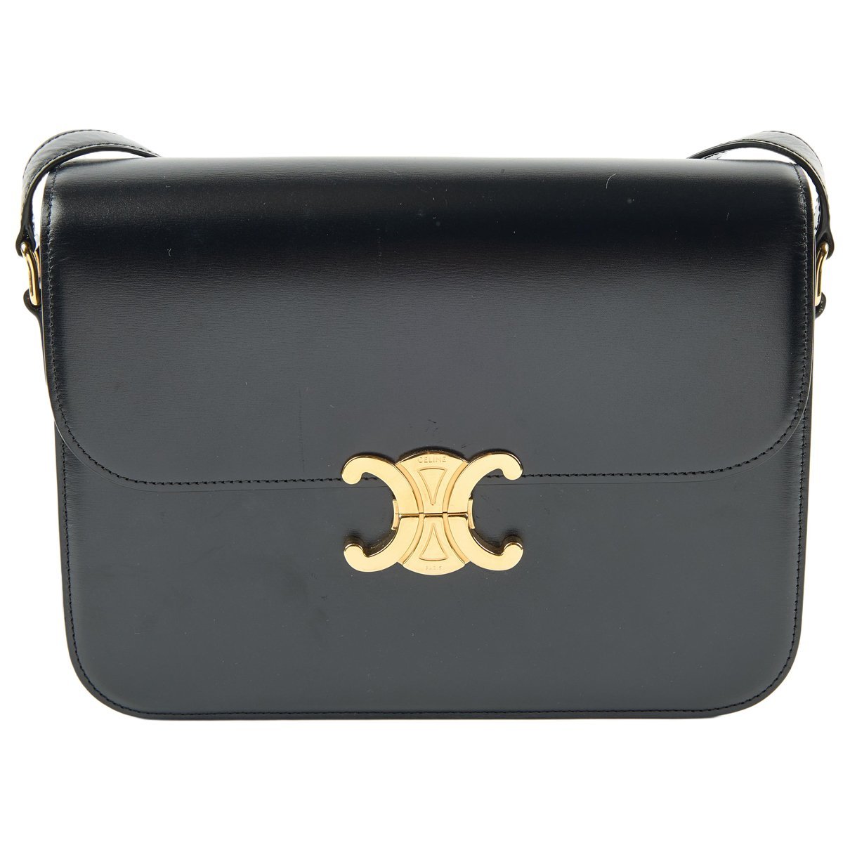 Triomphe Vintage leather clutch bag