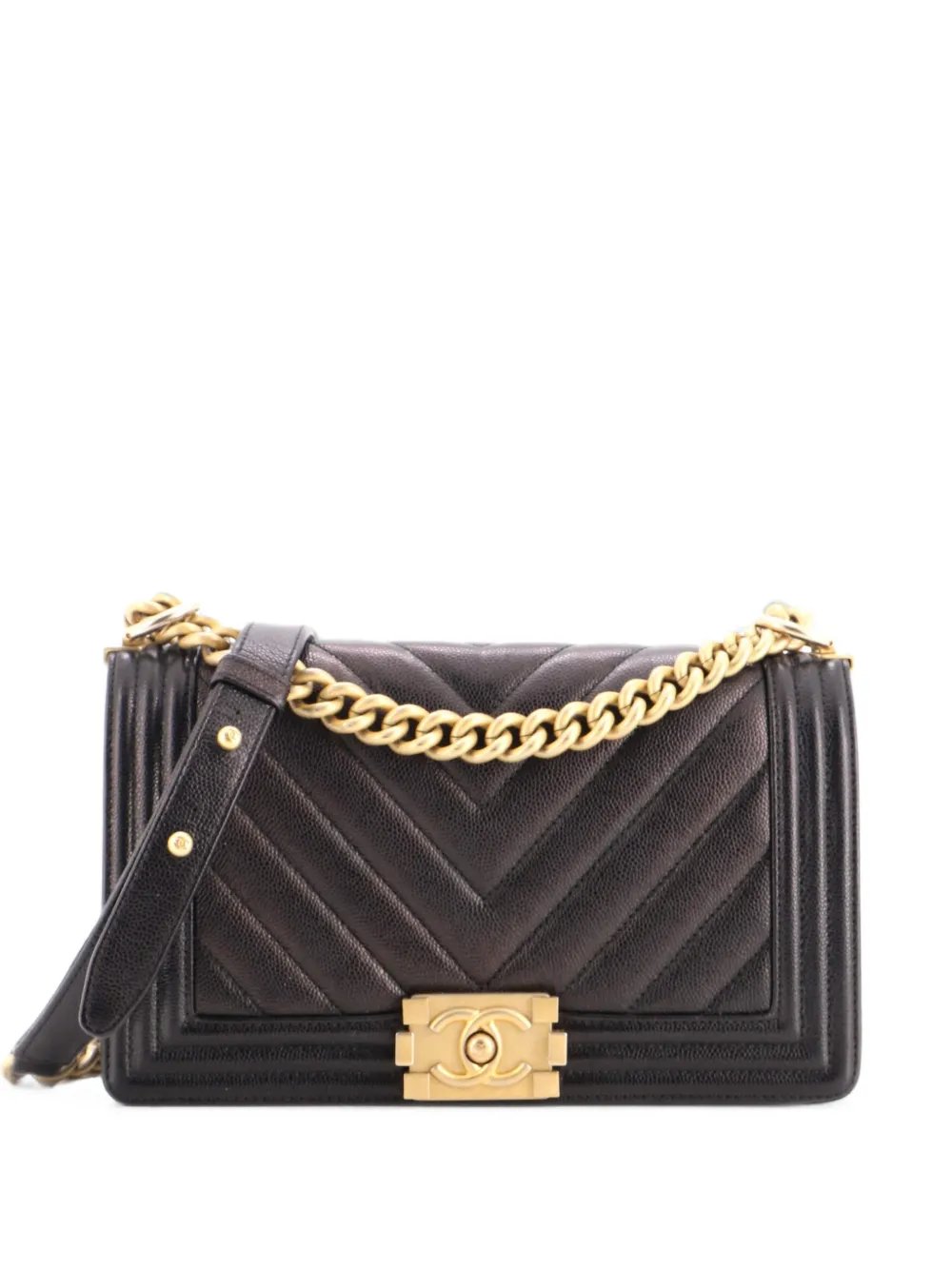Boy Flap Bag Chevron Caviar Old Medium shoulder bag