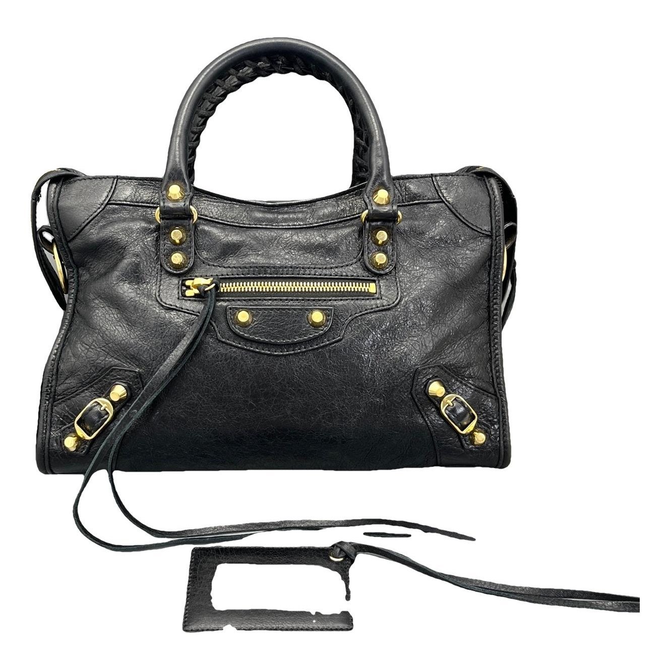 City leather handbag