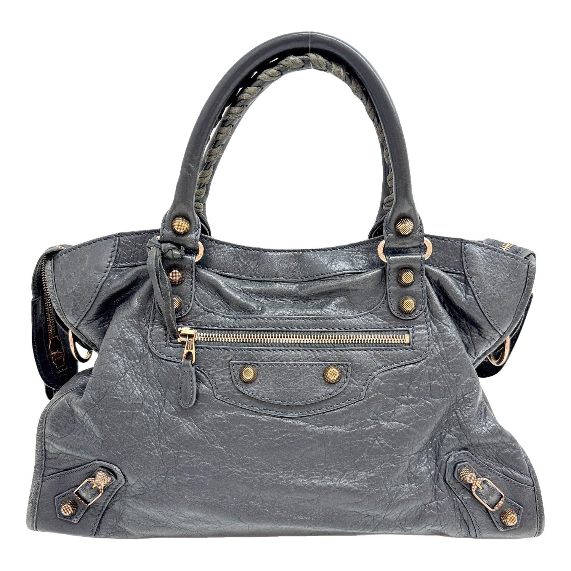City leather handbag