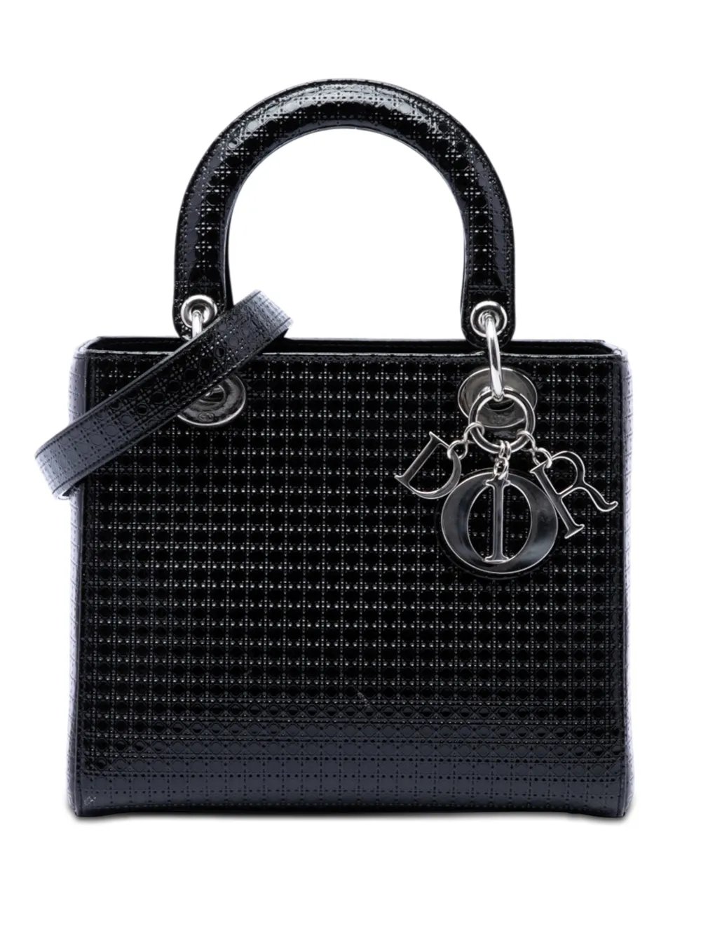 2016 Medium Metallic Patent Microcannage Lady Dior satchel