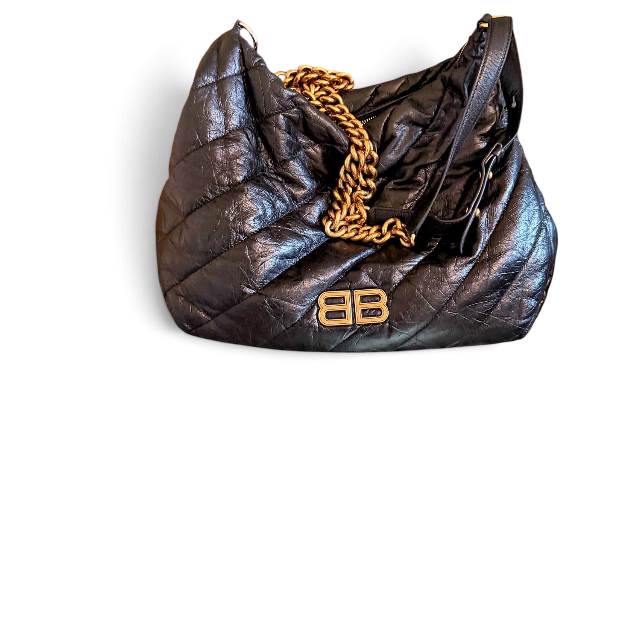 Crush leather handbag