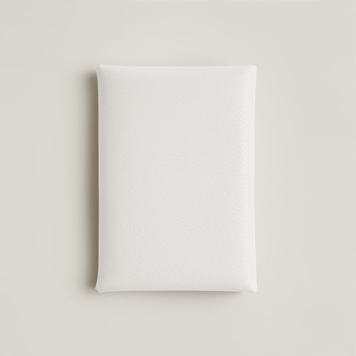 New White Calvi Duo Compact Card Holder