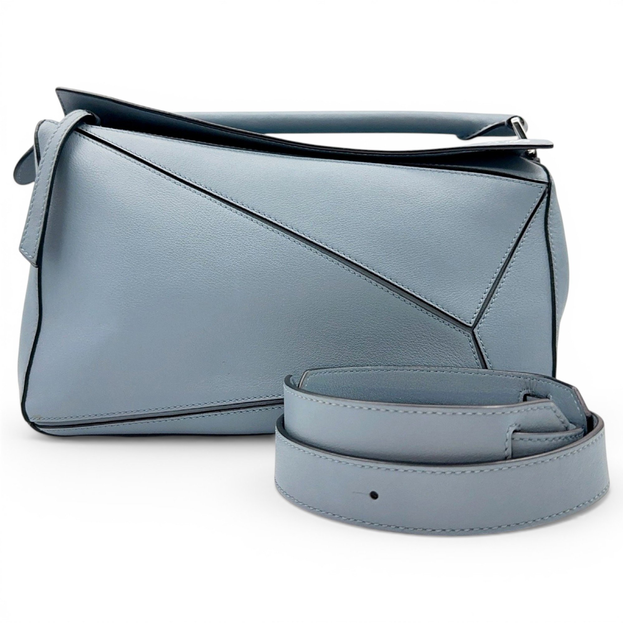 Puzzle leather handbag