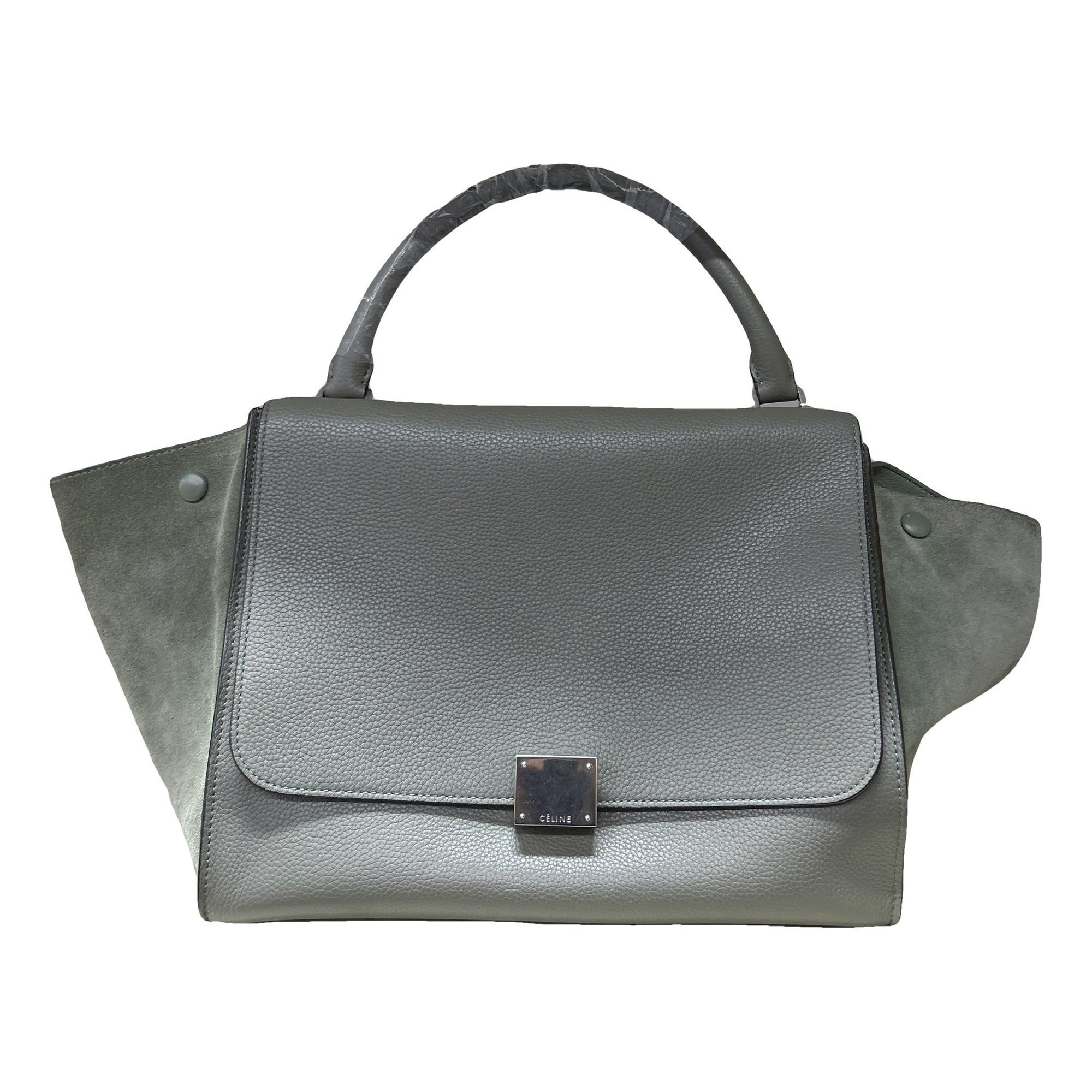 Trapèze leather handbag