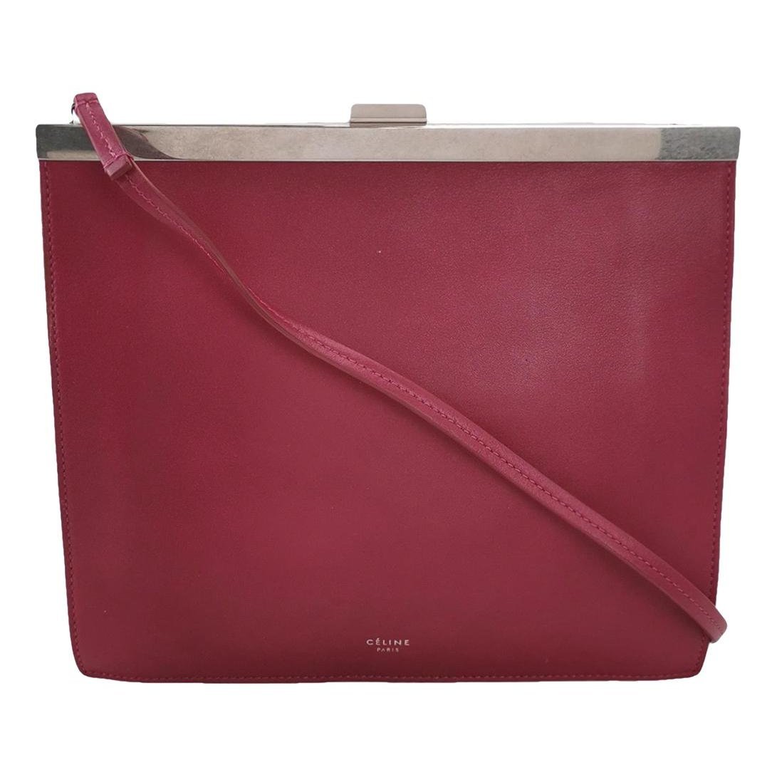 Clasp leather handbag