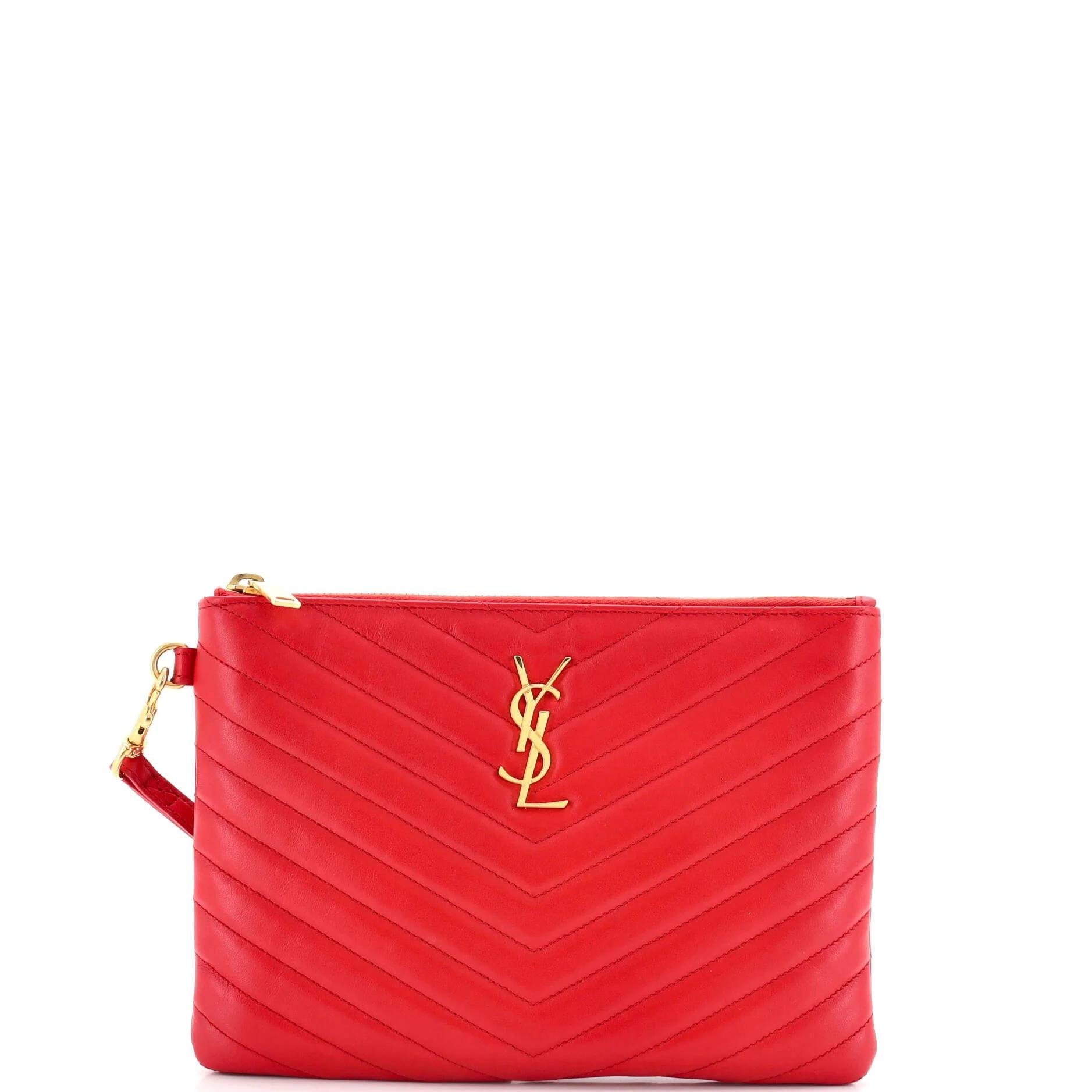 Leather clutch bag