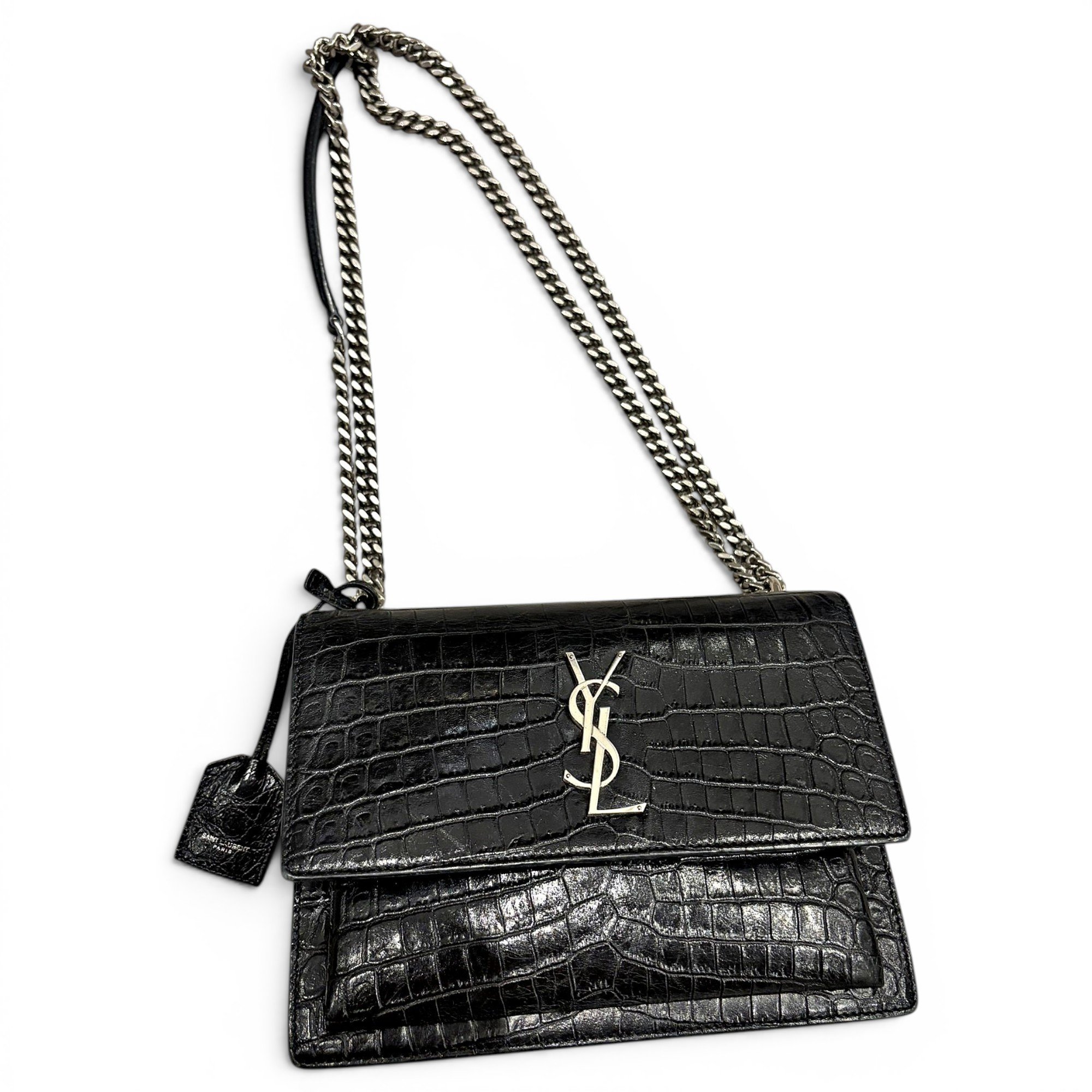 Patent leather clutch bag