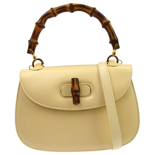 Bamboo Top Handle leather handbag
