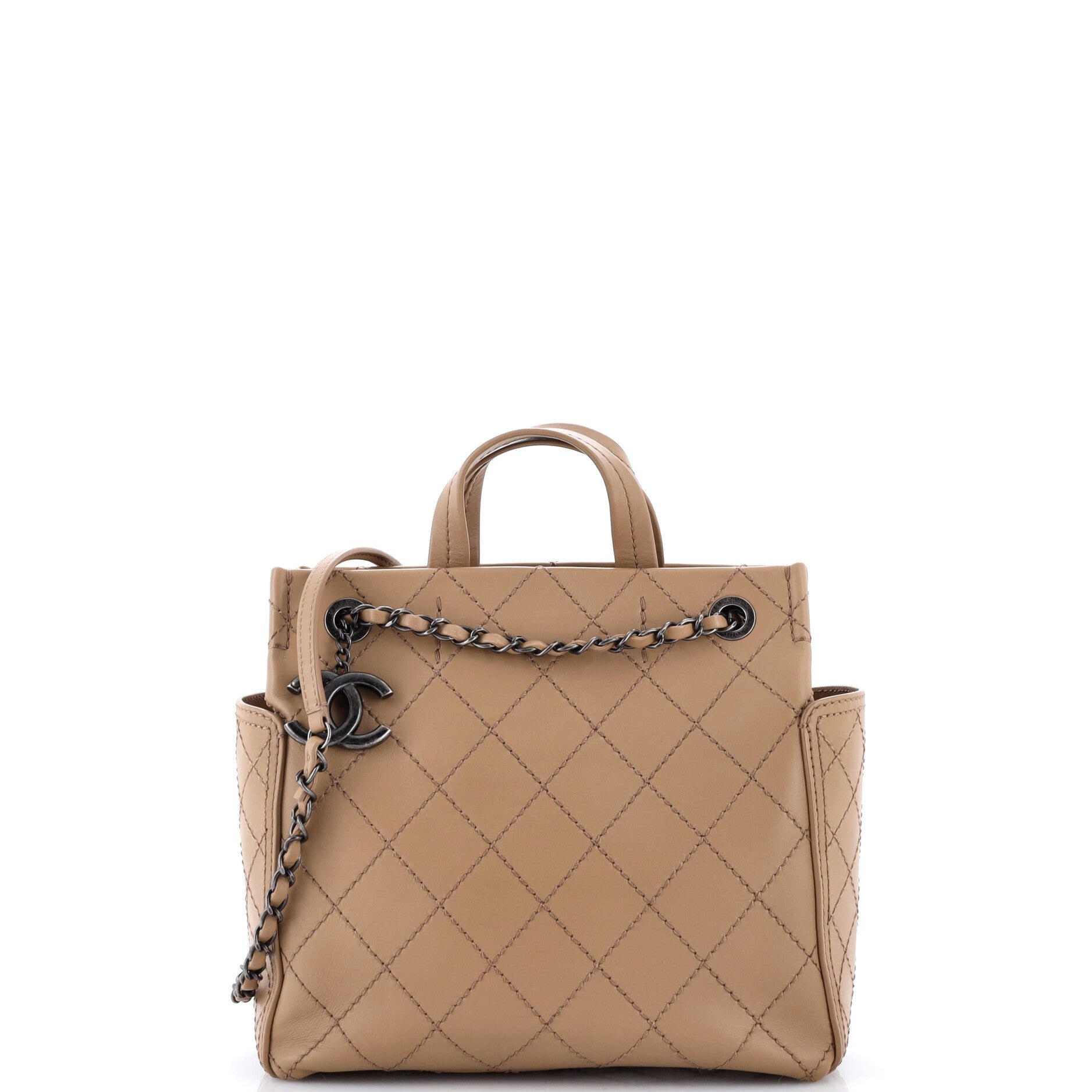 CC Pocket Tote Quilted Calfskin Small