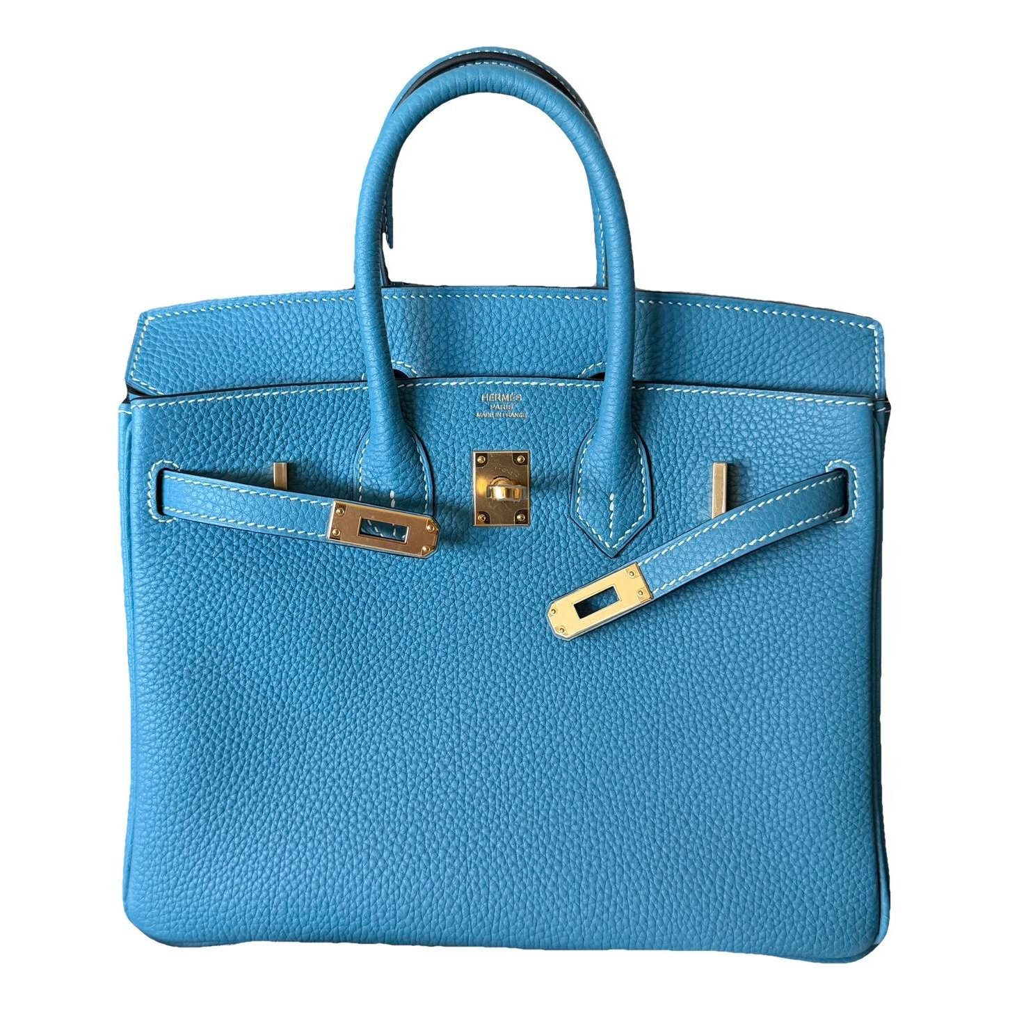 Hermes Birkin 25 Handbag Blue Jean Togo Leather