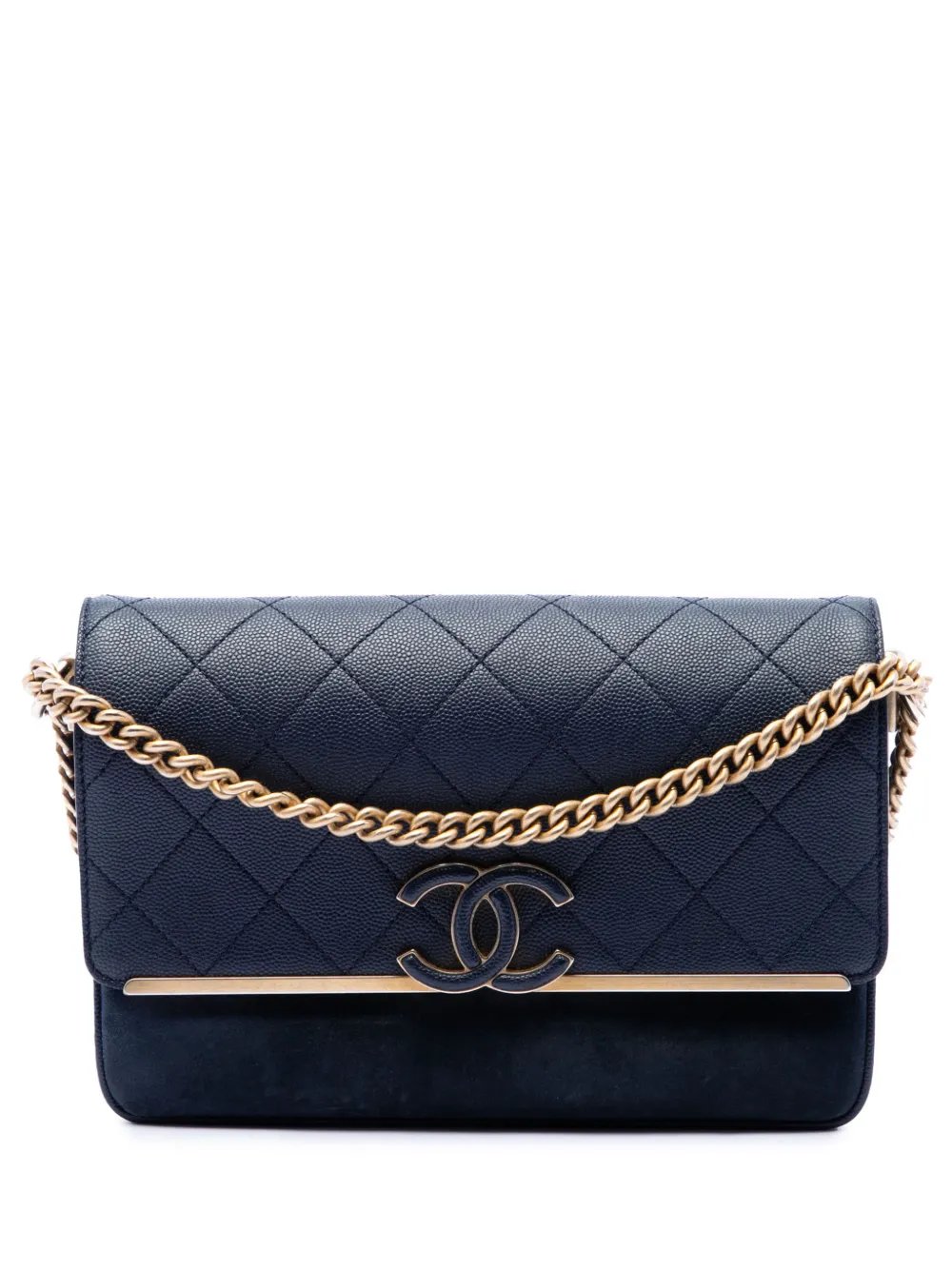 2018-2019 CC Stitched Caviar and Suede Lady Coco Flap shoulder bag