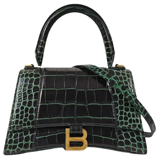Hourglass leather handbag
