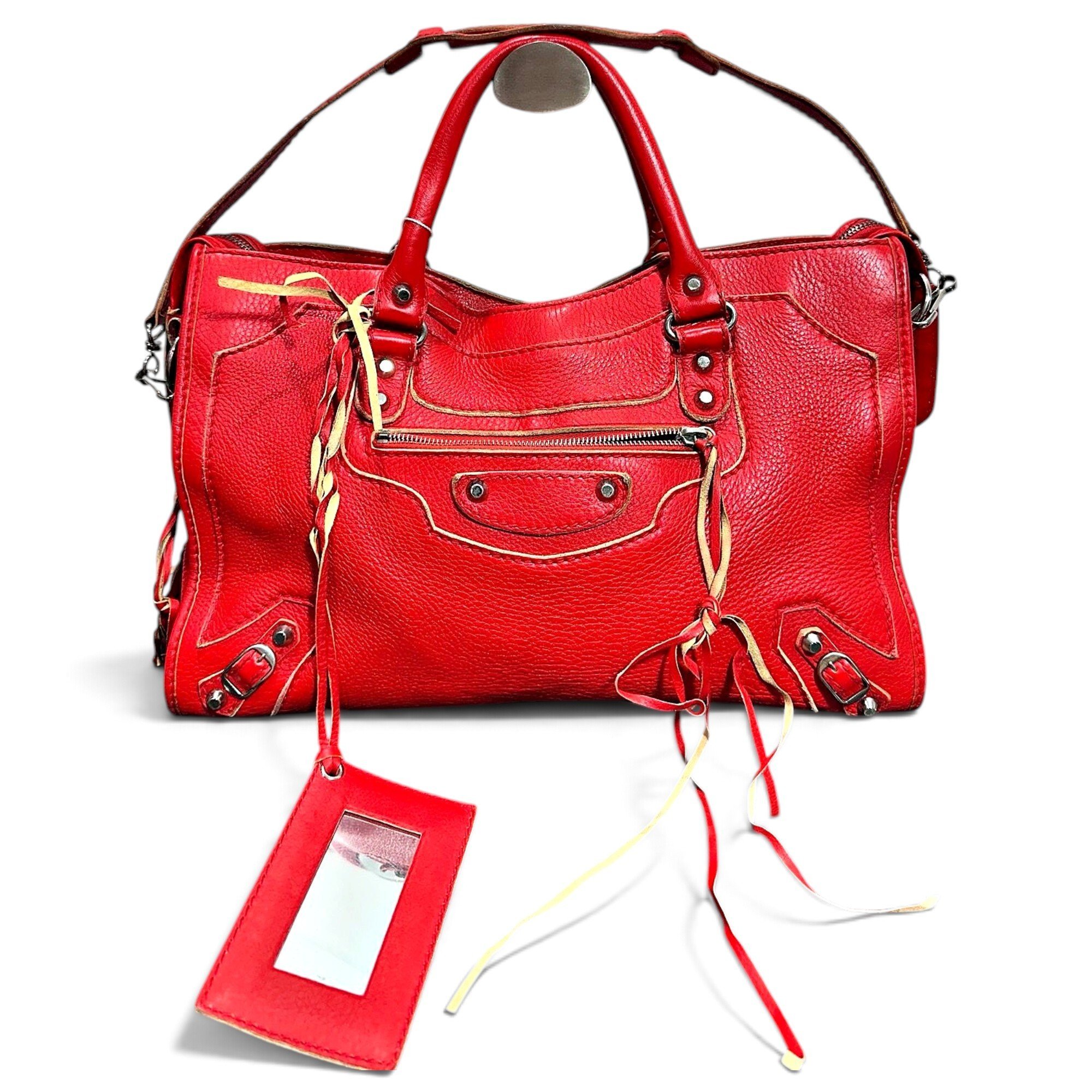 City leather satchel
