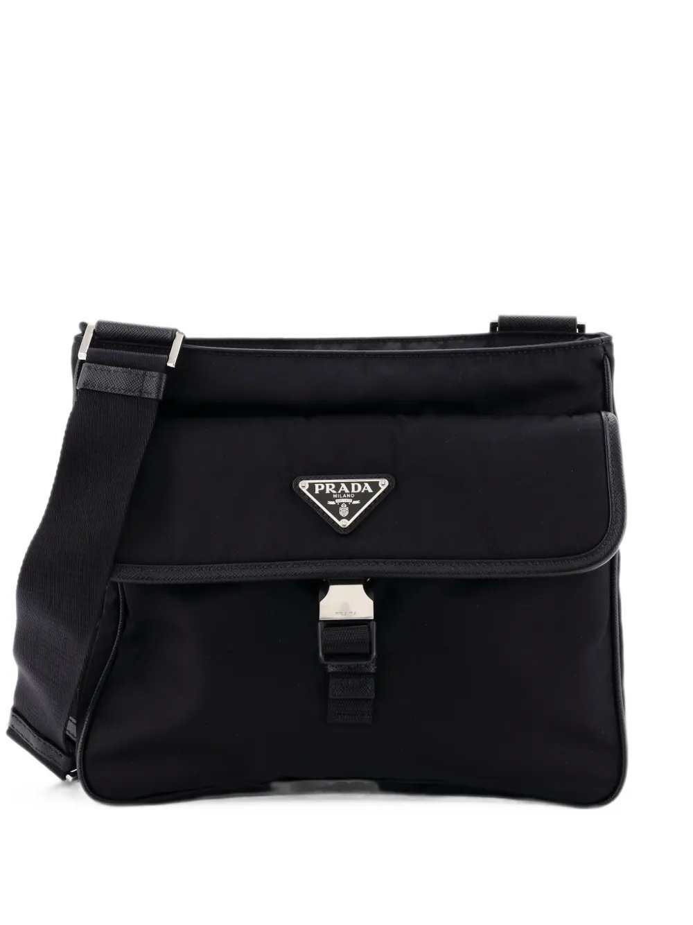 Buckle Flap Messenger Bag Re-Nylon Medium crossbody bag