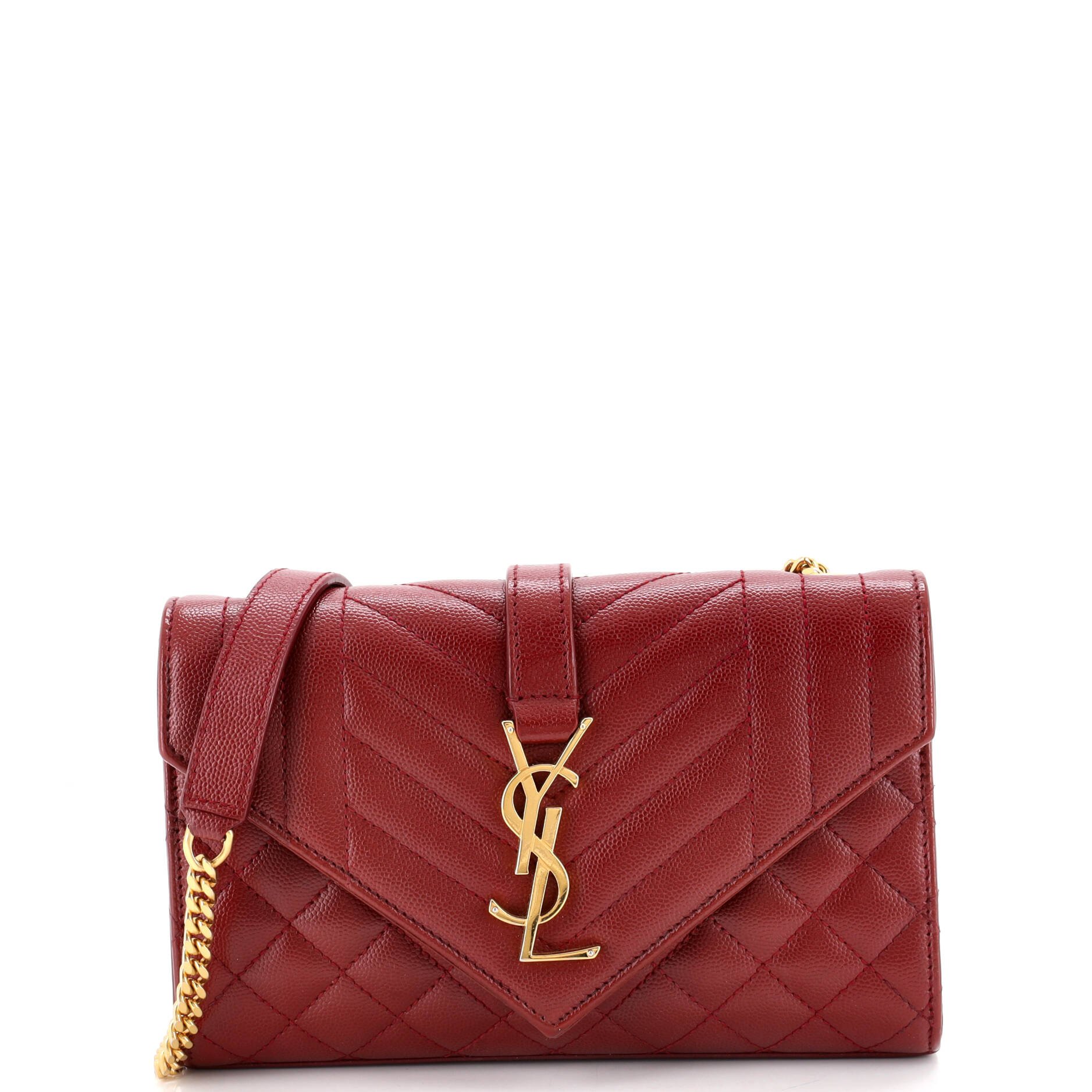 Classic Monogram Envelope Satchel Mixed Matelasse Leather Small
