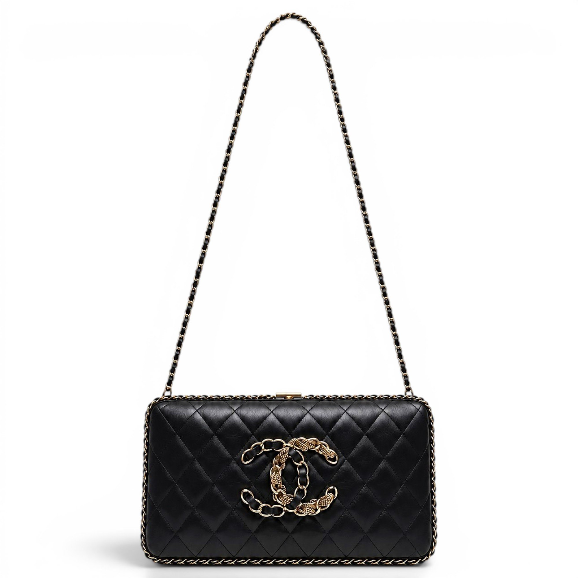 Leather clutch bag