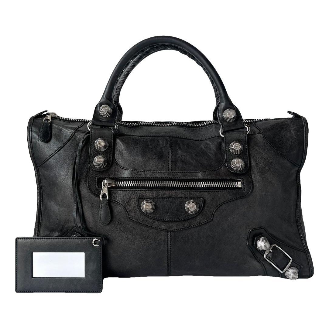City leather handbag