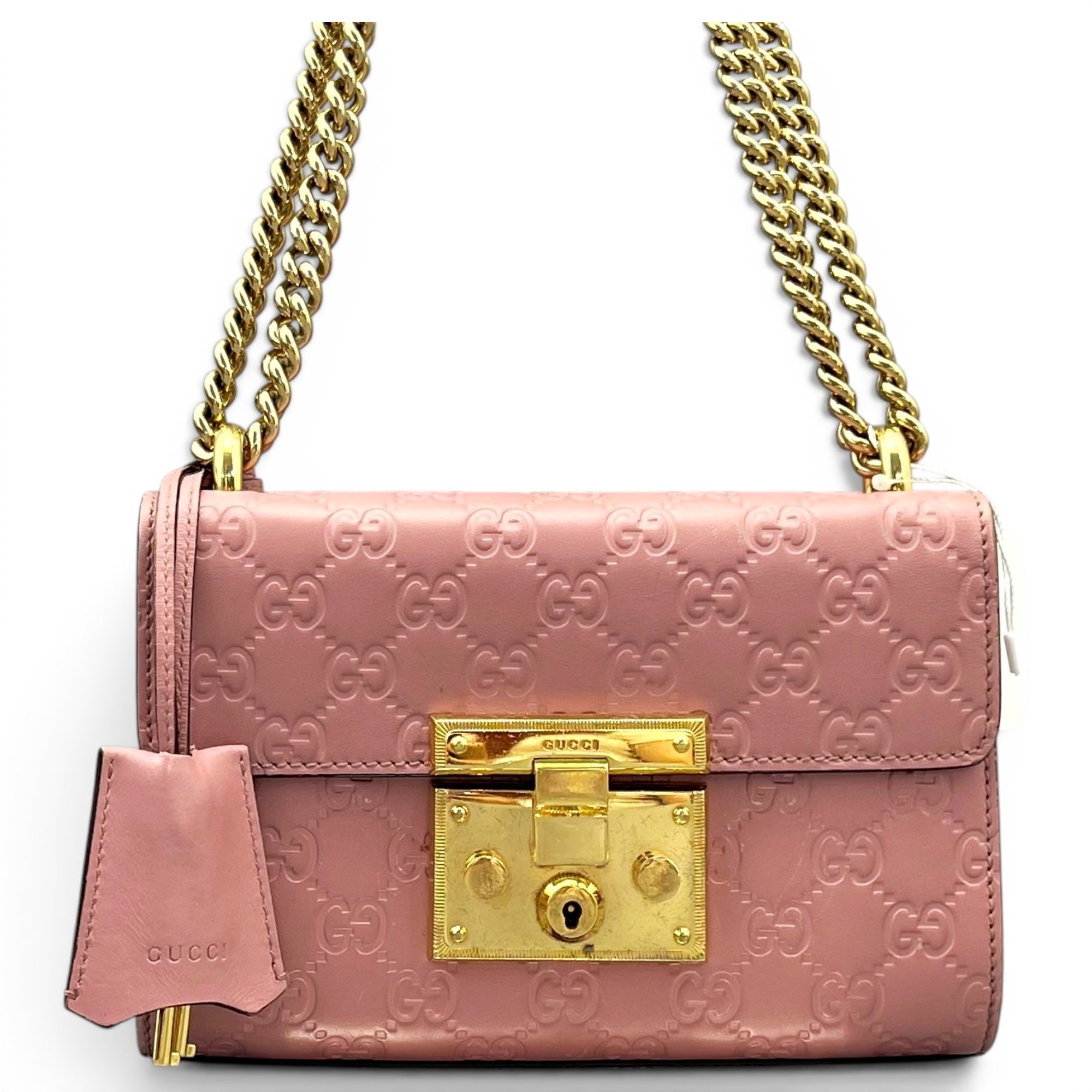 Padlock leather handbag