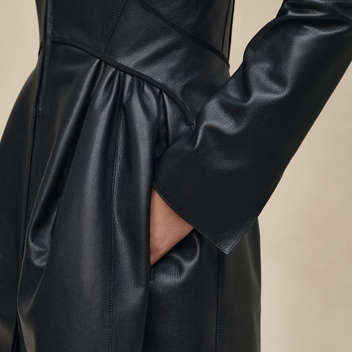 Noir Long Leather Coat