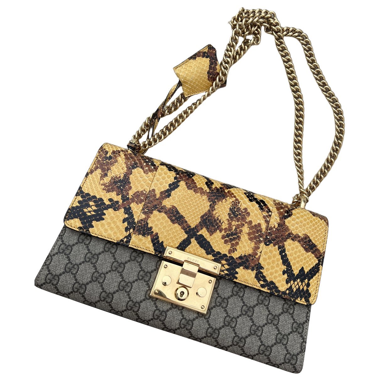 Padlock leather handbag