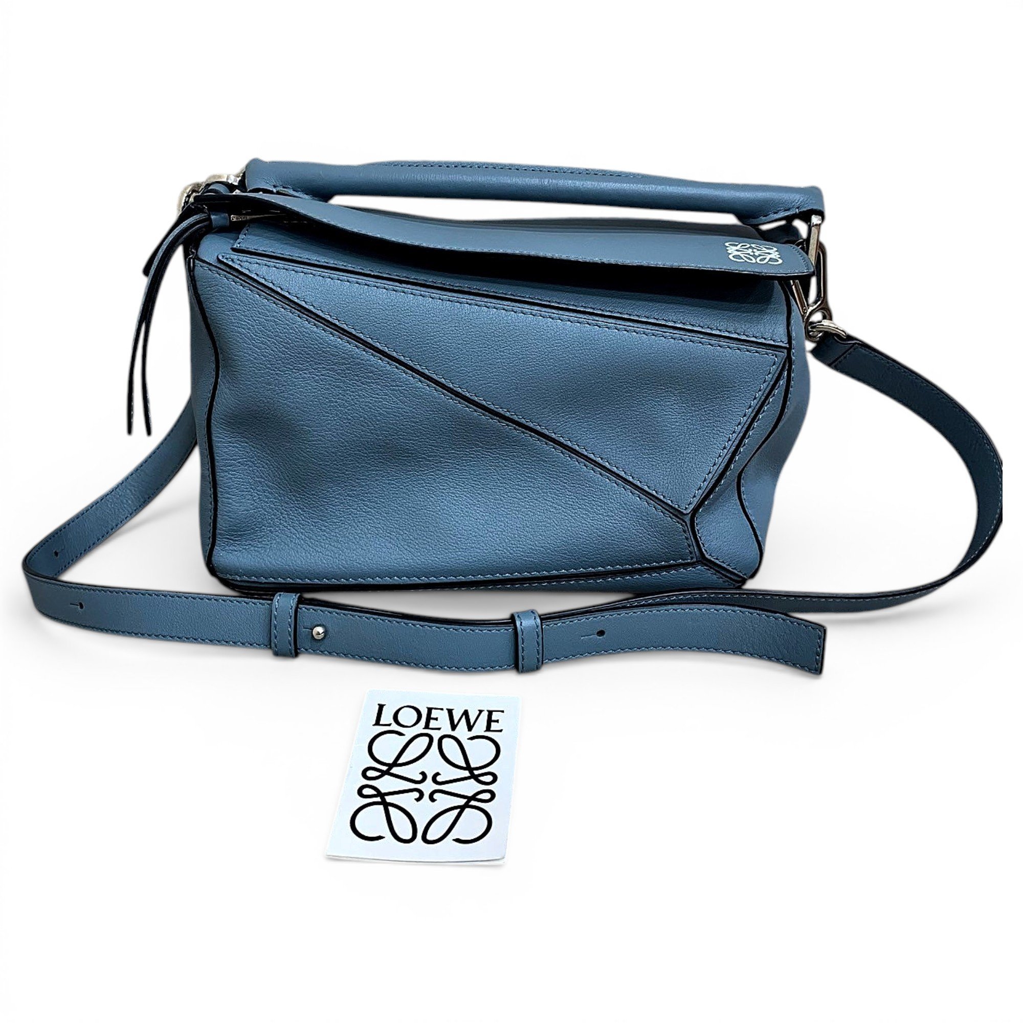 Puzzle leather handbag