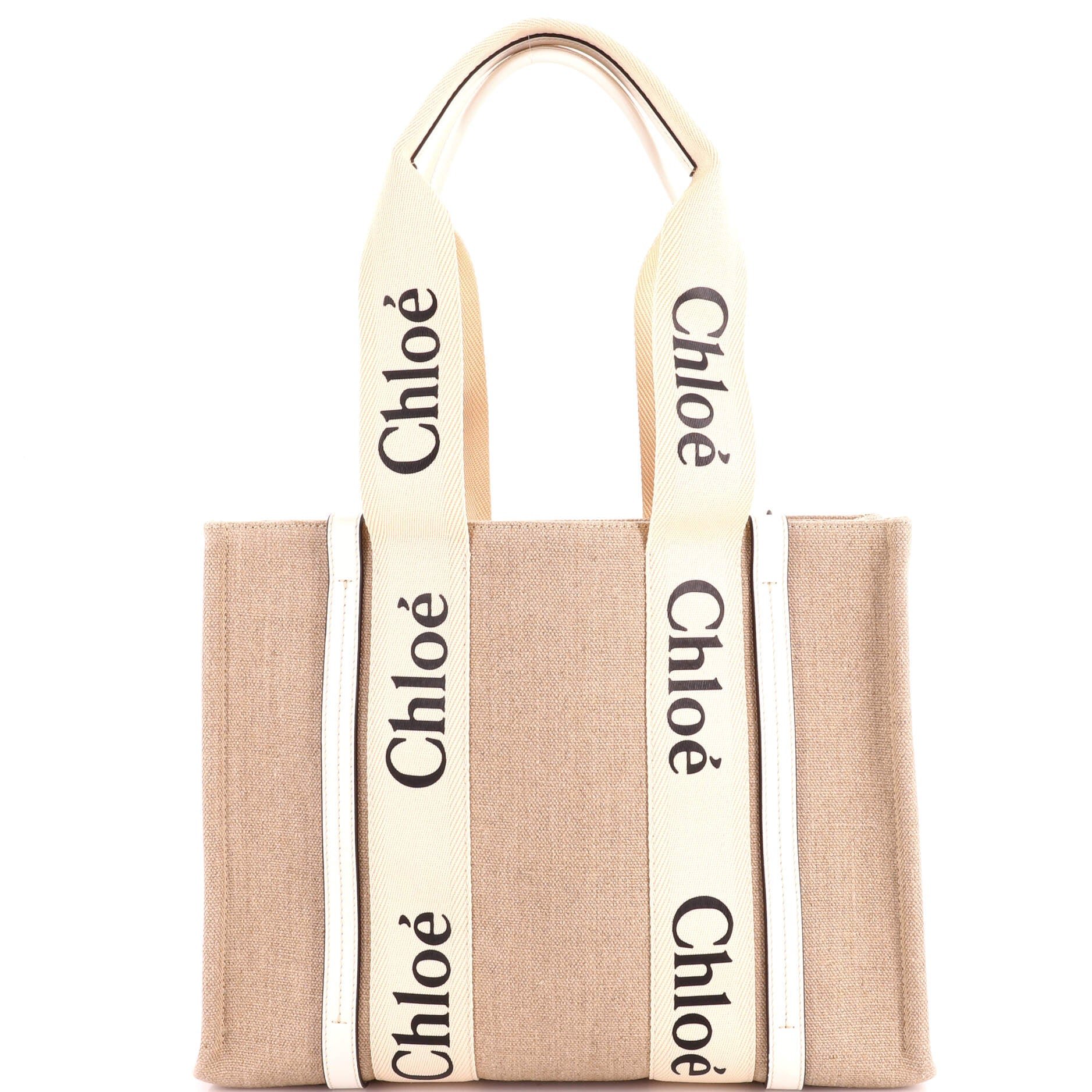 Woody Tote Canvas with Leather Medium