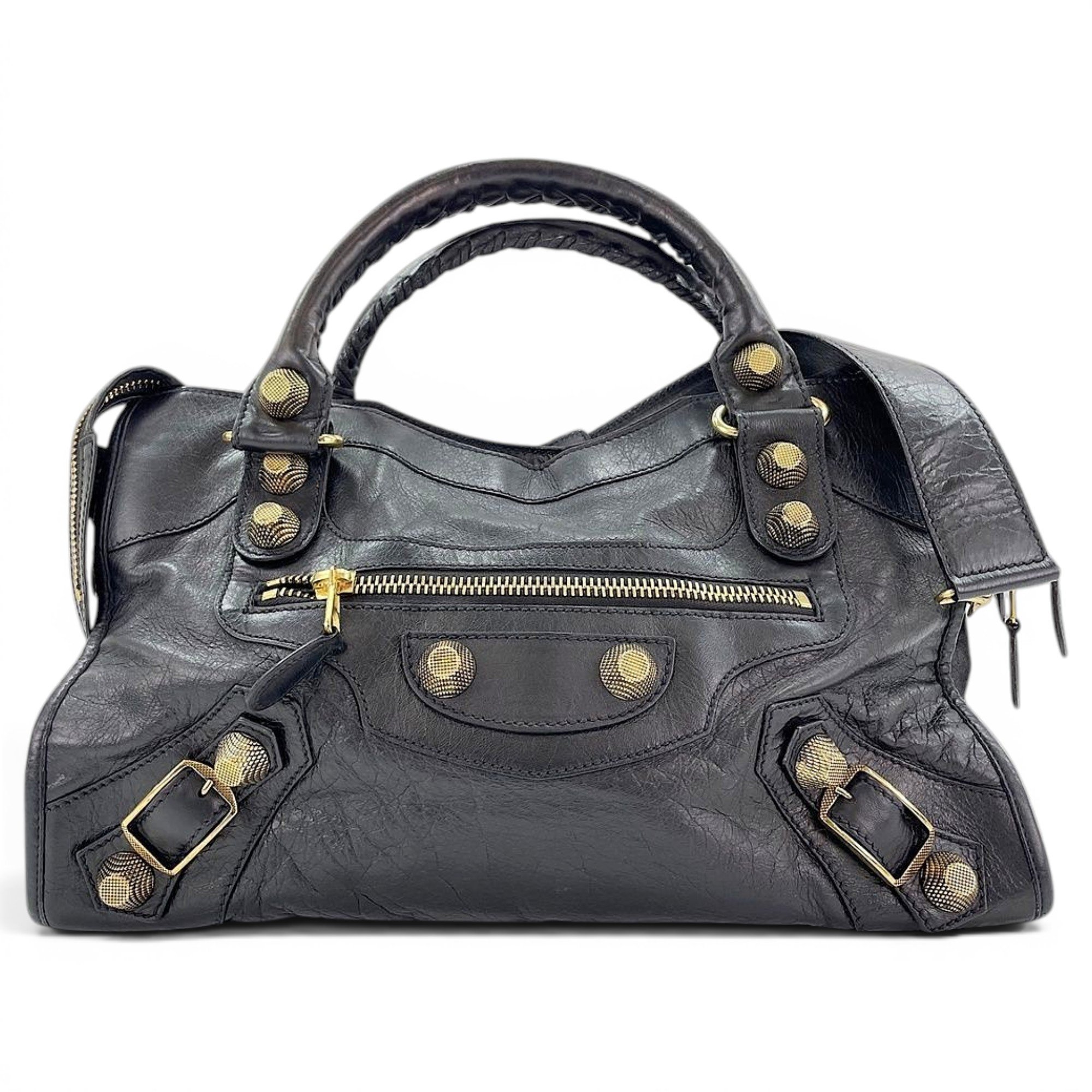 City leather handbag
