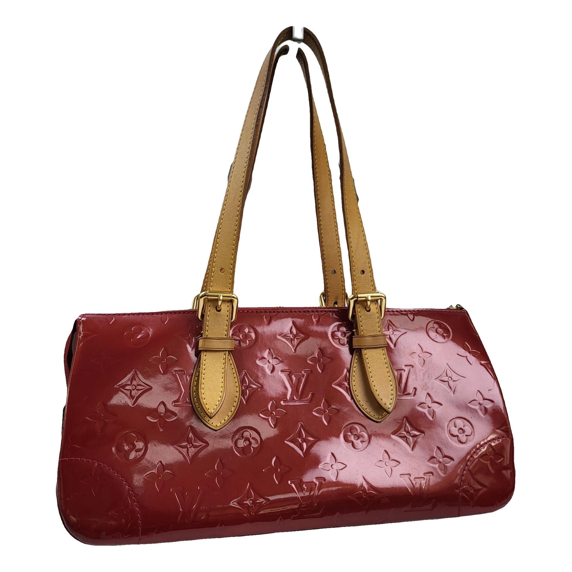 Rosewood patent leather handbag