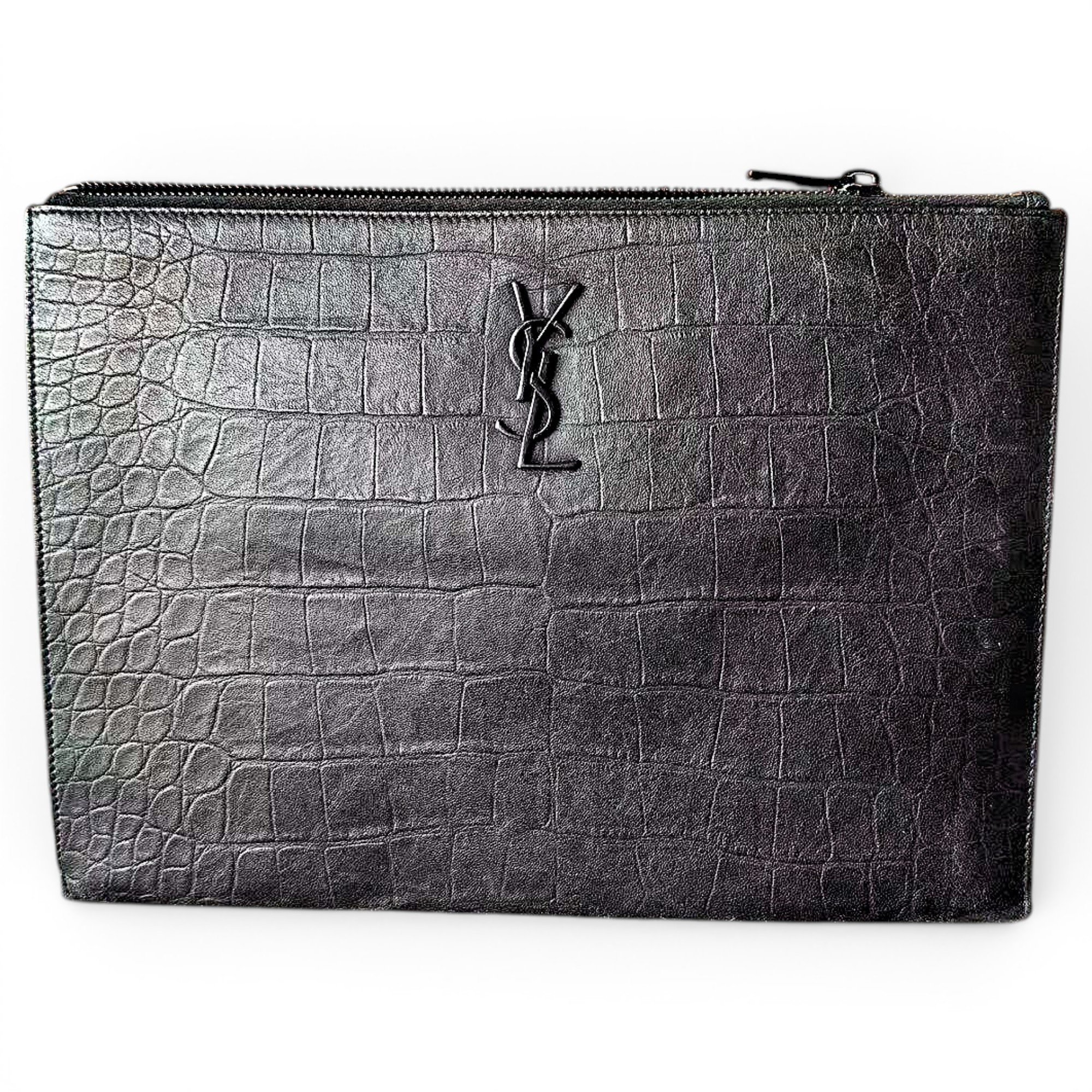 Leather clutch bag