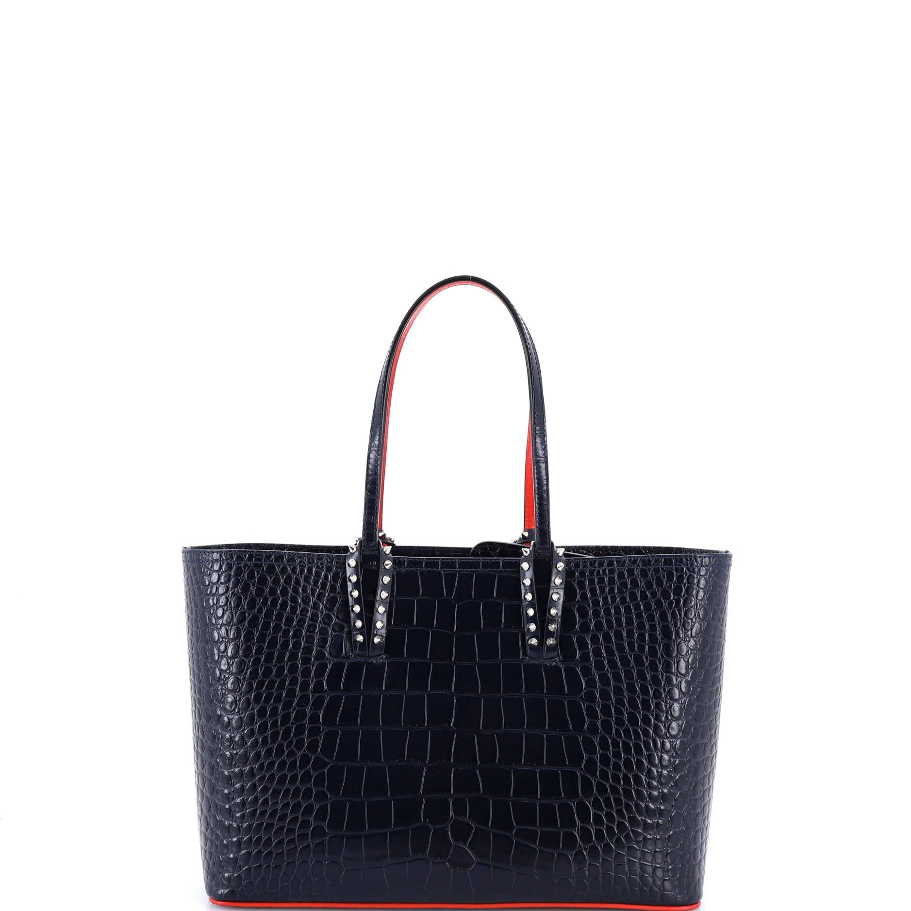 Christian Louboutin Cabata East West Tote Crocodile Embossed Leather Small