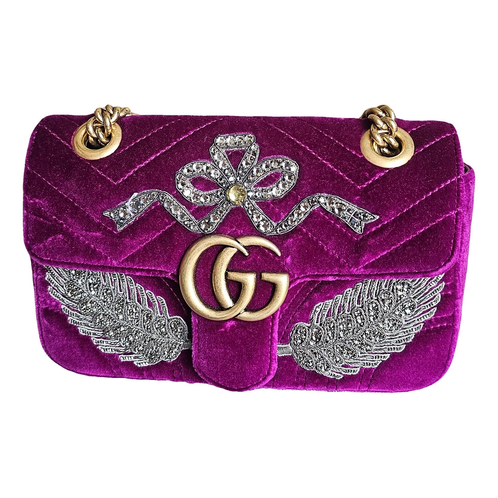 GG Marmont Flap velvet handbag