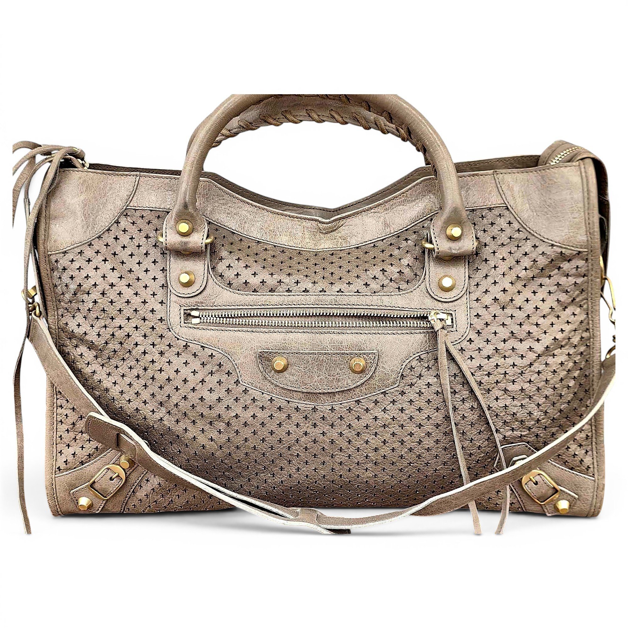 City leather handbag