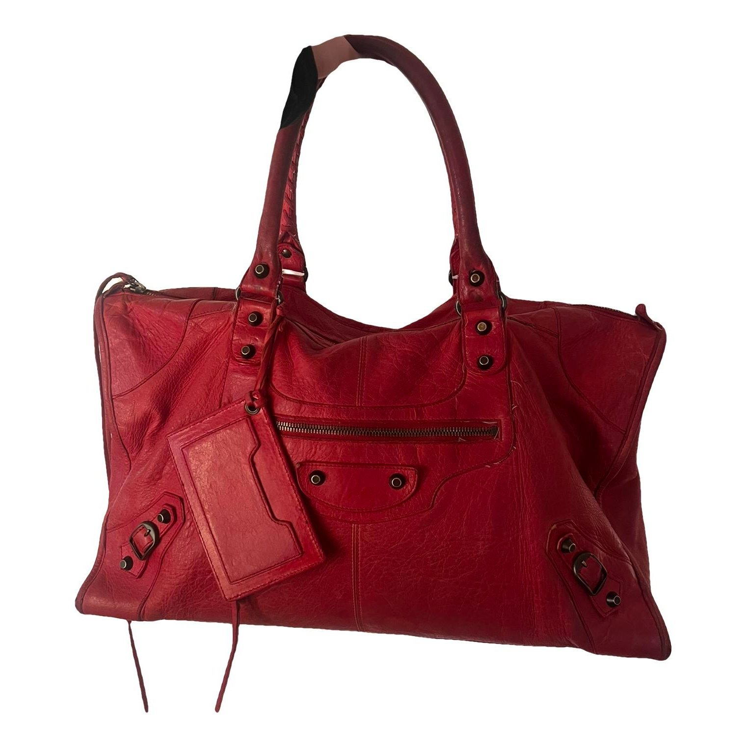 Work leather handbag