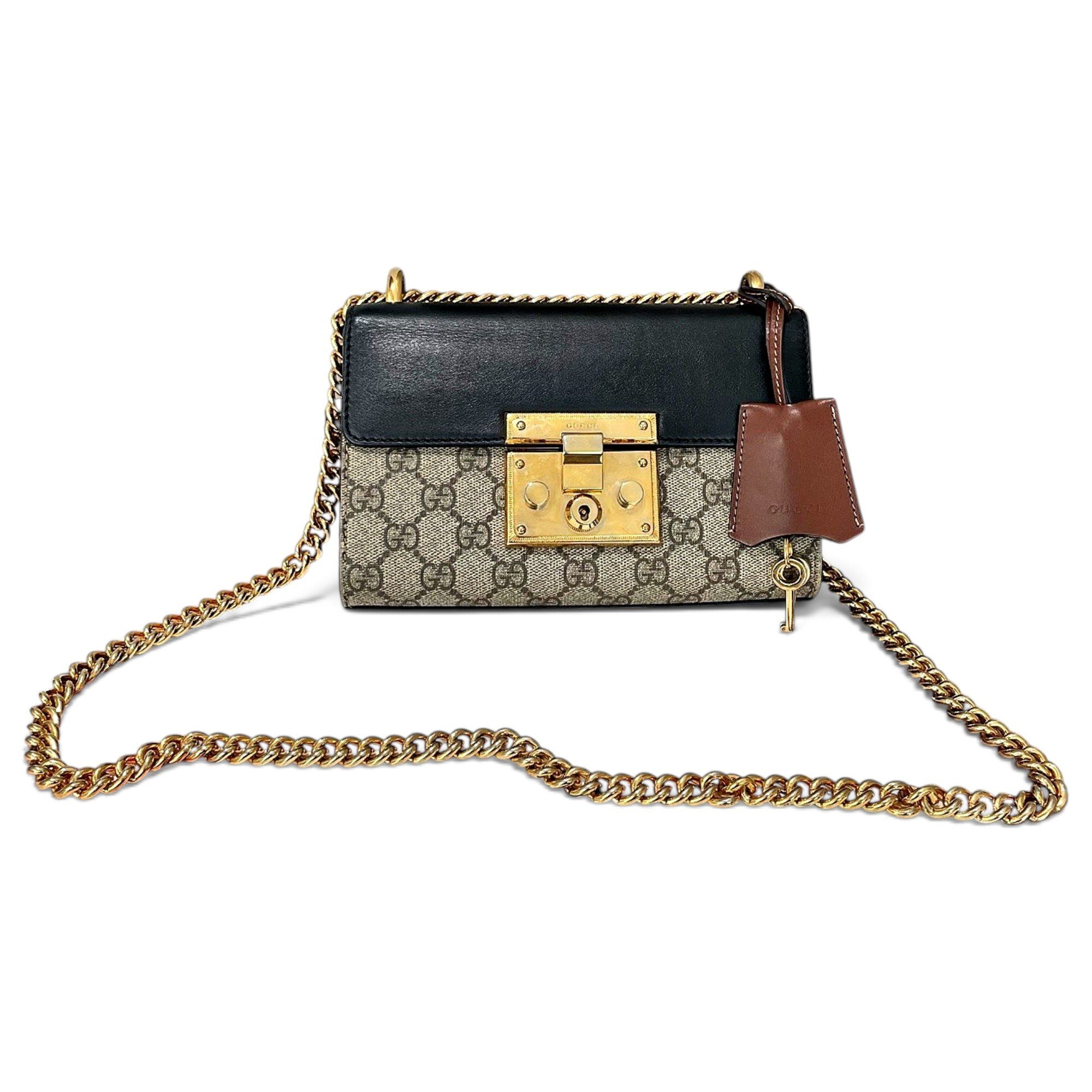 Padlock leather handbag
