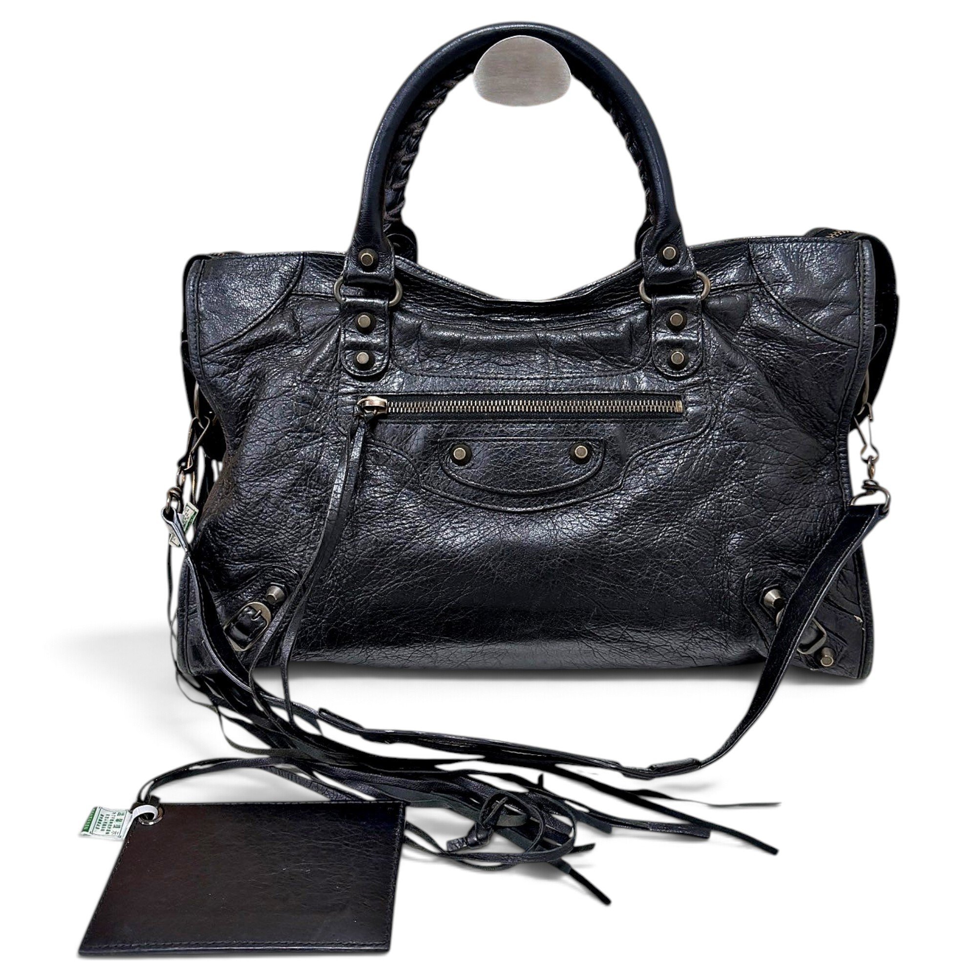 City leather handbag