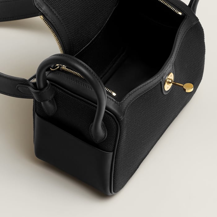 Noir Lindy II Mini Bag Toile & Cuir