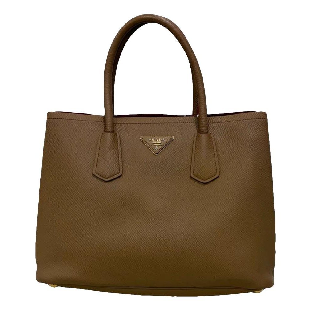 Double leather handbag