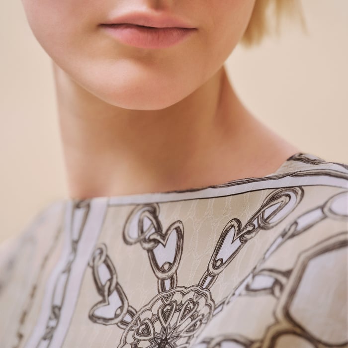 Beige Glaise "Effet Kaleidoscope" Belted Tunic