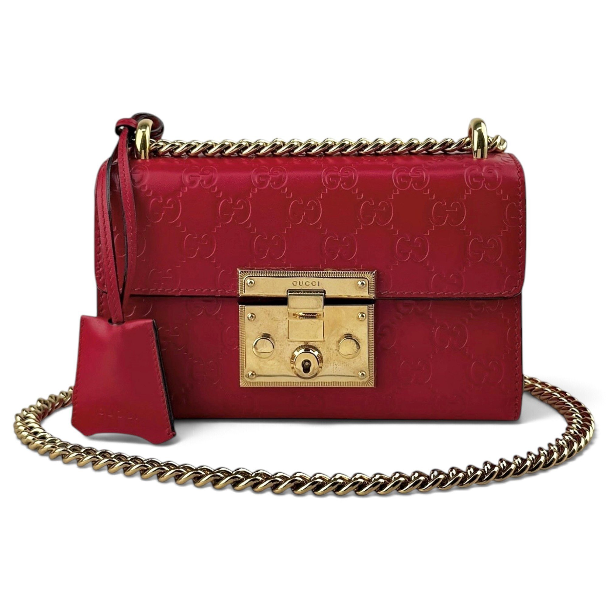 Padlock leather handbag
