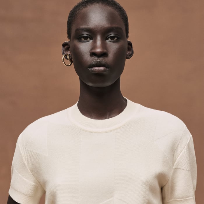 Blanc Naturel "H Voyage" Short-sleeve Sweater